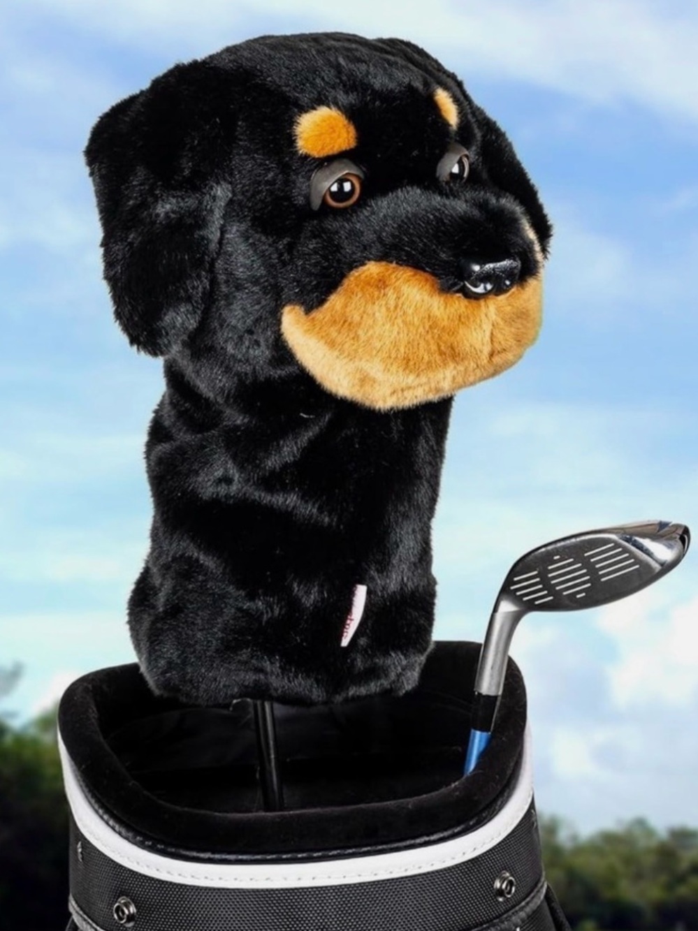 Daphne's Head Covers Rottweiler Golf Club Driver Cover Plush Dog Collectible